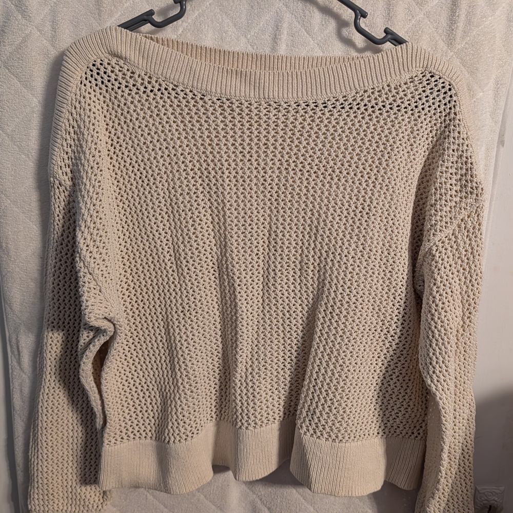 Old Navy Off-the-Shoulder Sweater in Cream